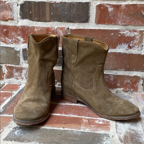 Isabel Marant Crisi Suede Ankle Boots with Concealed Wedge Heel Size 41 /US 10 - Picture 1 of 16
